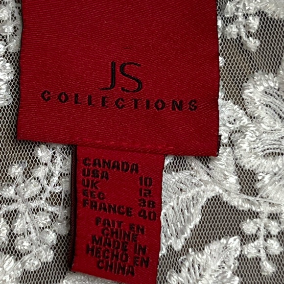 JS Collections embroidered/beaded evening or special occasion jacket Ivory Sz 10 - Picture 13 of 15